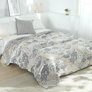 Koce bawełniane nadruk bohemian koc bedspread for łóżko Zielony muślin Duży miękki letni rzut sofa