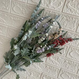 Dekorativa blommor konstgjorda silke grön växt falsk bröllopspografi rekvisita vardagsrum el röd blå blommor arrangemang dekoration