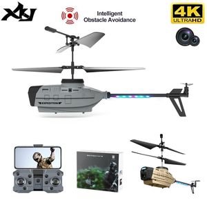 Elektro-/RC -Flugzeug KY202 RC Helicopter Drohne 4K Dual -Kamera -Hindernis Vermeidung Luft Geste Intelligente Hover LED LEGS -Spielzeug Geschenke für Jungen 230113