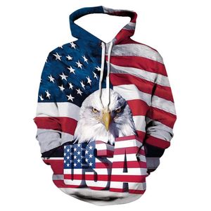 Men's Hoodies & Sweatshirts European American Rice Flag Printed Long-sleeved Sweatshirt Fashion Plus Size Hoodie Men Clothing Harajuku Unise