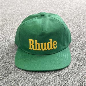 Four Seasons Green Rhude Baseball Cap Haft, regulowany kapelusz