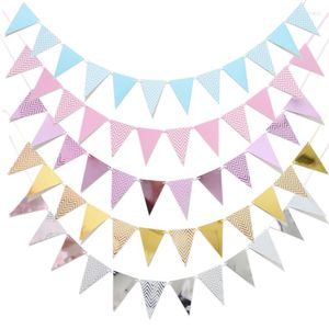 Party Decoration 5m Flag Banner Paper Pennant Bunting Garland Banners Curtain For Girl Boy Baby Shower Wedding Birthday Supplies