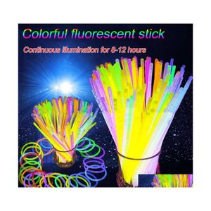 Party Dekoration 100 teile/paket Fluoreszenz Licht Glow Sticks Armbänder Halsketten Neon Für Hochzeit Colorf Stick Drop Lieferung Home Gar DH51Y