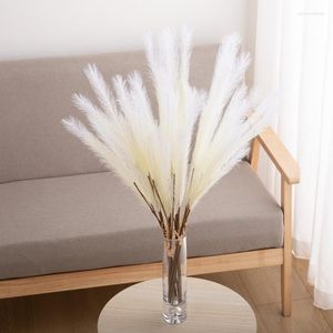 Decorative Flowers 5 Pieces Colorful Artificial Long Branch Reed Big Plant Pampas Wedding Fake Flower Decoration Home Living Room