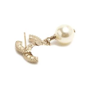 pearl earrings 2cm dangle stud earring designer for women Luxury earings c letter jewelry women 18k diamond Wedding Gift