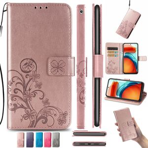 Telefonfodral f￶r Xiaomi Redmi Note 10 9 Power 8 7 6 5 4 4X Pro Max 9T 9S 8T 7S 5A GO MADE OF PU LEATHER COVER LUCKT FOUR CLOVER MED PALLET CARD SLOT HANT REP