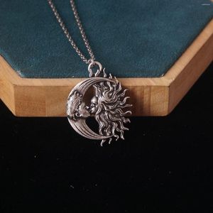 Hänge halsband 5st sol och måne handgjorda älskar dig halsband par himmel yin yang charm gåvor till henne