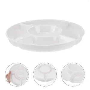 Armazenamento de cozinha polegada 23 x 2,8 5-Compates Melamine Food Bandeja de frutas secas Snack Plate Platter Serviing Platter para pastelaria de doces