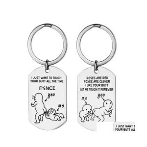 Party Favor Funny Cartoon KeyChain Prank Toys Valentines Day Gift For Girl Friend/Boyfriend Favors Brev Personliga gåvor DROP DE DHH5C