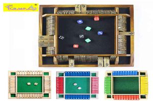 Deluxe sloot de doos drinkgames bordspellen voor volwassenen kinderen kinderen spelbedrijf Montessori houten vierzijdig 10 nummer T5786019