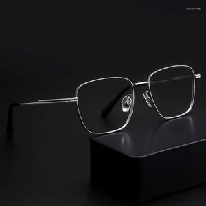 Sunglasses Frames Big Optical Frame Men Ultralight Pure Titanium Eyeglasses Gold Silver Black Grey Metal Eyewear Man 2023