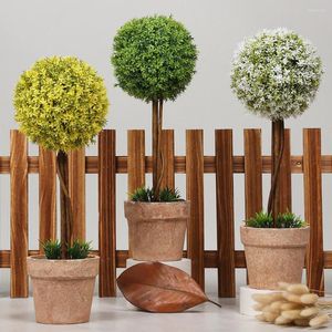 Decorative Flowers Fake Flower Pot Artificial Plant Simulation Big Ball Home Decoration Wedding Mariage Room Party Garden Table Decor