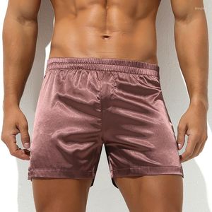 Underpants Fashion Summer Short dla mężczyzn Soft Wygodne satynowe pajamę odzież śpiąca szaty bokserski szorty szatowe odzież nocna odzież nocna