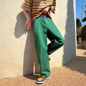 Мужские брюки мода длинная негабаритная мужская одежда уличная одежда твердые хлопок прямые брюки хаки белый зеленый случайный человек