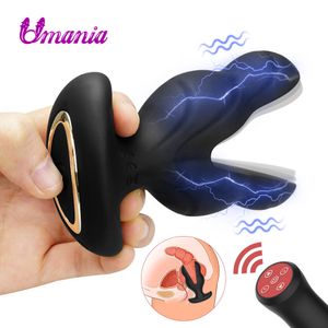 Anal Toys Vibrador de choque elétrico para homens Plug de controle remoto sem fio Massager Prostate Masturbator Sexo adulto 18 230113