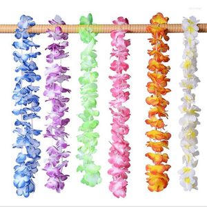 Fiori decorativi 36Pcs Collana di ghirlande artificiali per feste hawaiane Hawaii Beach Luau Summer Tropical Wedding Decor