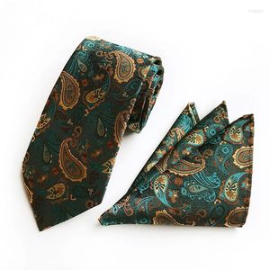 Bow Ties Wholesale Suit Neck Tie Men Paisley Striped Floral Jacquared Woven Design Wedding Gift Male Solid Color Formal Accessories