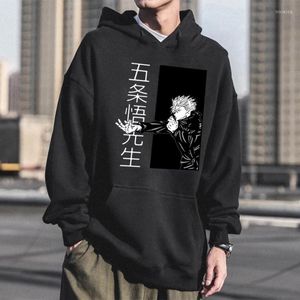 Erkek Hoodies Satoru Gojo Jujutsu Kaisen komik çizgi film grafik sweatshirt Kış Sıcak Kazak Anime Sokak Giyim Erkek