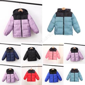 다운 코트 어린이 어린이 다운 코트 NF 디자이너 22 겨울 자켓 소년 소녀 야외 다운 두건 따뜻한 파카 블랙 복스 재킷 레터 인쇄 의류