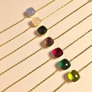 Bracelets de link Cadeia de jóias de alta qualidade do Oriente Médio para mulheres coloridas Colhas de cristal colegas Bracelete Multicolor Seleção