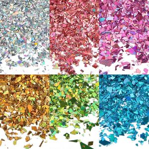 Nail Glitter 6pcs Laser Silver Art Flakes Paillettes irregolari olografiche per decorazioni per manicure Sparkly Paillette Supplies