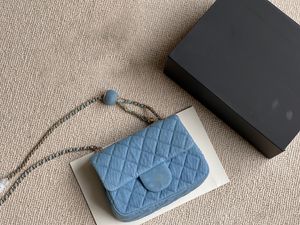 Crossbody Bag 2023 Spring Luxury Designer Women Bag Denim Classic Chain Bag Clamshell Design Luxury Handbag One Shoulder Bag Purse Blue