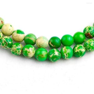 Strand High Quality Natural Green Sea Sediment Imperial 6MM Beads Stretch Energy Yoga Gift