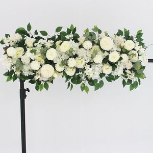 Dekoracyjne kwiaty wieńce 1m sztuczne róże na przyjęcie weselne łuk aranżacja