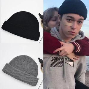 Kawałki kulkowe unisex jesienne zima kolor stały kolor arbuz Hip Hop Knit Knit Wool Cap Cap