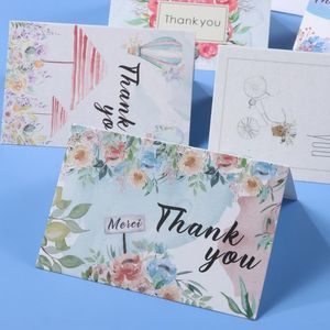 Greeting Cards 6 Pcs Multi Style Floral Thank You Notes For Your Wedding Baby Bridal Shower Business - Watercolor Flower With Envelopes