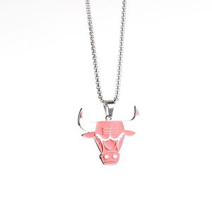 Anhänger-Halsketten, Edelstahl, rote Rinder-Halskette, spanischer Stierkampf-Schmuck, Geschenk für ihn, mit Kettenanhänger