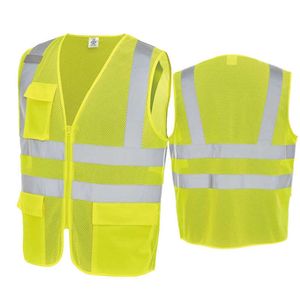 Abbigliamento da costruzione Gilet di sicurezza giallo Abbigliamento da lavoro riflettente ad alta visibilità Gilet da lavoro per uomo e donna