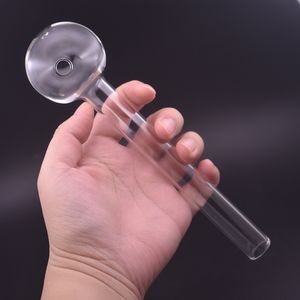 Big Size 8inch 50mm Ball Glass Oil Burner Pipe Mini spessi tubi in vetro Pyrex Clear Test Cannuccia Oil Nail Burners per Water Bong Accessori Factory