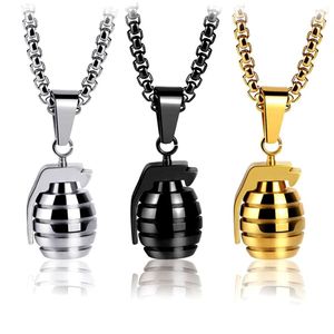 Ny 12st Fashion Creative Grenade Pendant Necklace Men's Vintage Street Design Jewelry Party