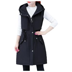 Women's Jackets Winter Coats Vest With Hood Sleeveless Warm Down Coat Pockets Quilted Jacket Outdoor Lightweight