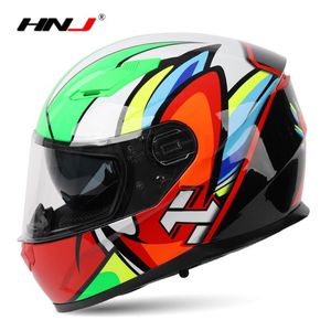 Capacetes de motocicleta hnj flip up helmet modular dual casque face face casco moto motocross para adultos off-road