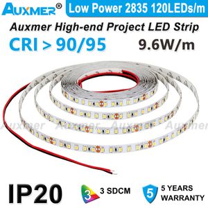Auxmer Low Power 2835 120LEDs/m LED Strip Lights CRI95 CRI90 IP20 DC12V/24V 9.6W/m 5m Warm Natural Cold white UV IR Red Green Blue Amber Yellow Pink Purple