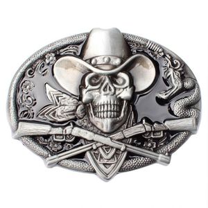 Bälten DIY Belt Buckle Head West Cowboy Gun Skull Metal Wild Western Style Accessories