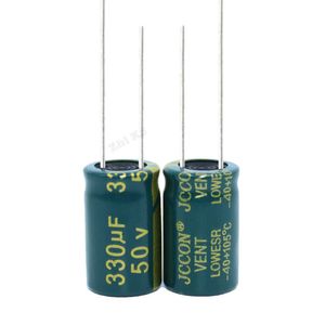 10 PCS 330 UF 50 V ارتفاع التردد المنخفض المعاوقة المكثف المنحل بالكهرباء 330 50 10 * 17 مم 20 ٪ 105C