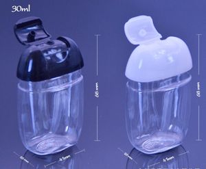 Parfüm şişesi 30ml el dezenfektan şişe Pet Plastik Yarım Yuvarlak Flip Kapak Şişesi Taşıma Eller Şişesi