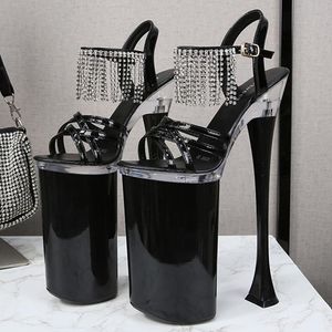 Sandalet bayanlar kutup dansı gece kulübü model parti nefret yüksek özlü süper topuklu 26cm ayakkabı artı boyutu