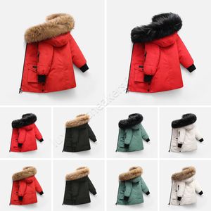 2022 Winter Designer Kids Coat Down Jacket para meninos Raccoon Fur Fross Gross Beb￪ Casacos 2-12 Jackets Boys Anos Kid Teenage Parka