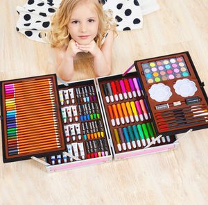 L'ultimo set di pittura a pastello con pennello da 200 pezzi set di forniture per la scuola primaria per bambini set di pittura molti stili tra cui scegliere supporto logo personalizzato