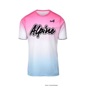 Футболка 22 Formula One Race Fan с коротким рукавом Alpines F1 Team Summer T-Shirt Мужская розовая футболка большого размера Спорт на открытом воздухе Quick Dry TShirt