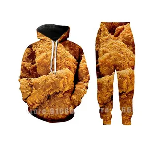 Tute da uomo New Fried Chicken Nuggets Stampa 3D Moda Donna Taglie forti S-7XL Harajuku