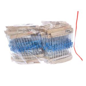 1220PCS/ロット1/4W 1％金属フィルム抵抗器パッケージ0.1R-4.7M 122タイプ*10pcs