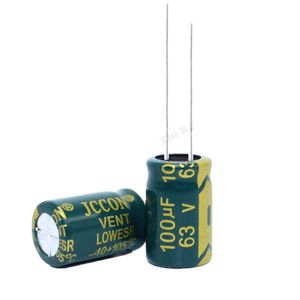 20 pçs/lote 63v 100UF capacitor eletrolítico de alumínio de alta frequência e baixa impedância tamanho 8*12 20%