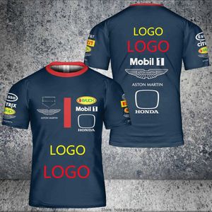 Fanmade Men's T-skjortor Honda Racing Red Color Cow Mobil 1 Navy 3D Print T-shirt Formel One Racing Top Uniform T-shirt Overize 100