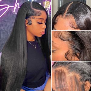 Nxy Lace Wigs 13x4 Human Hair HD Wig Glueless Sharpharent Straight 360 Front Precked Brazilian for Black Women 230106