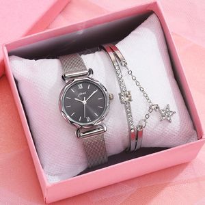 Wristwatches 2023 Women Watch Fashion Brand Silver Dial Luxury Ladies Wristwatch Mesh Strap Female Clock For Relogio Mujer